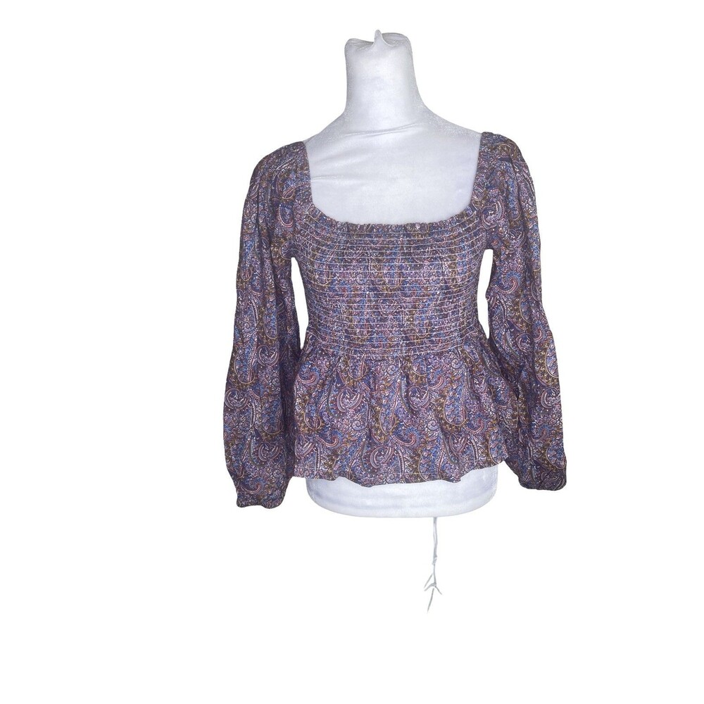 J. Crew Factory Purple Paisley Blouse